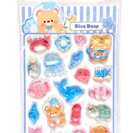 HAPPY BEAR ドロップシール4枚セット②