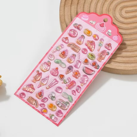 食べ物3Dシール 5種