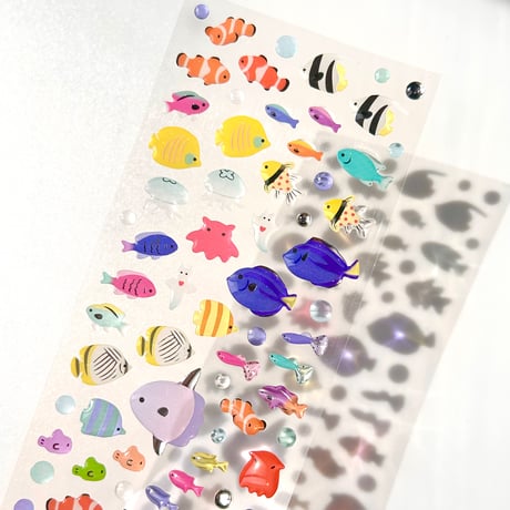 夏柄ドロップシール　海の生き物