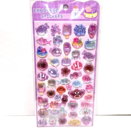 海の生き物ぷくぷく3Dシール
