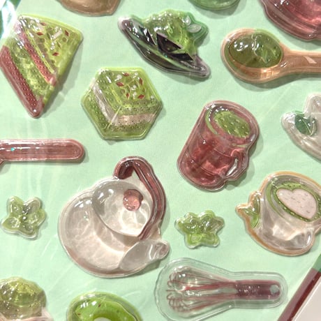 食べ物3Dシール 4種