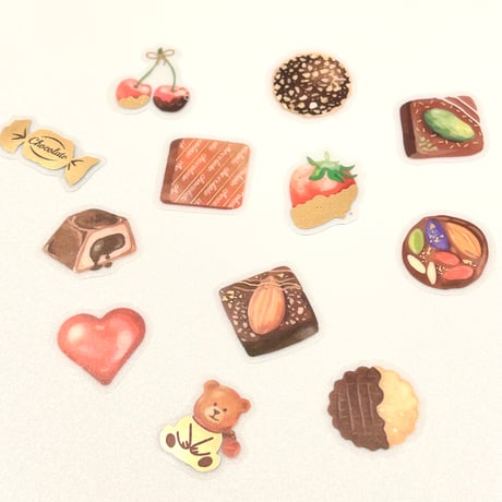 キラキラ　クリアフレークシール　Chocolate