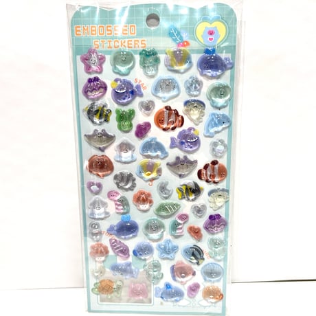 海の生き物ぷくぷく3Dシール