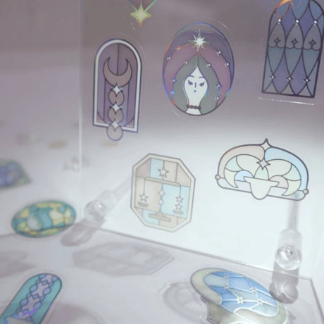 キラキラ　クリアフレークシール　Stained glass