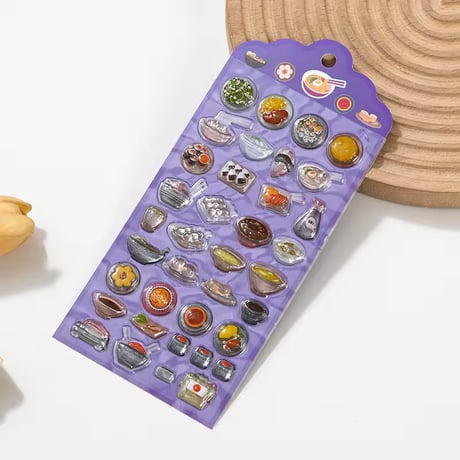 食べ物3Dシール 4種