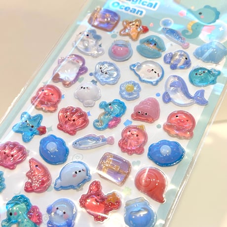 3D ぷっくりドロップシール　4種