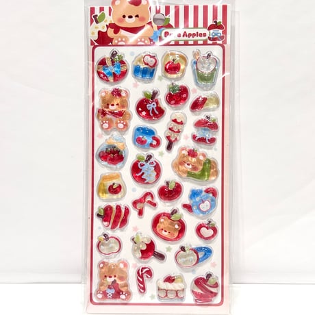 HAPPY BEAR ドロップシール4枚セット①