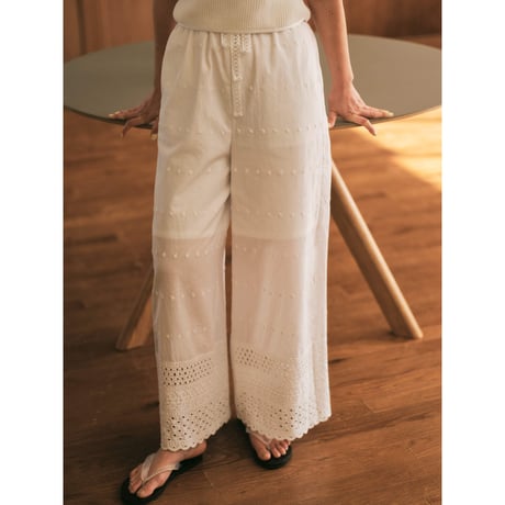 Cotton Scallop  Pants