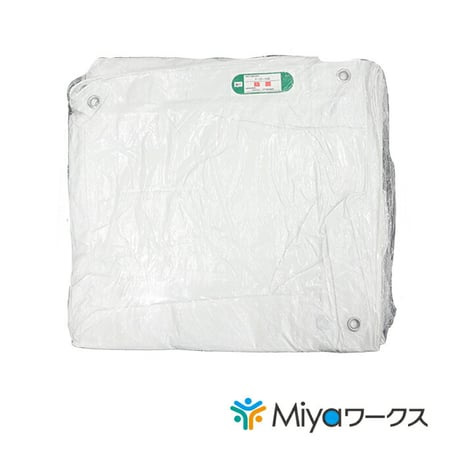 白防炎シート  5.4m×7.2m （ﾊﾄﾒﾋﾟｯﾁ450Ｐ） ★1枚　ハトメあり建築資材  雨水対策  雨養生  足場シート  加工用  目隠しシート  防炎  工事現場  消防庁認定防炎ラベル付