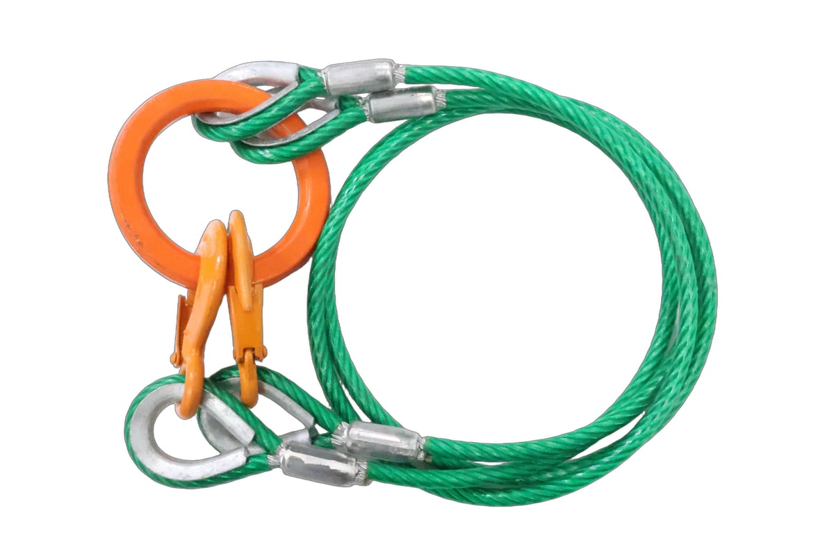 被覆 2点吊りワイヤー 9-11mm x 1m (3分) 使用荷重1t JIS規格