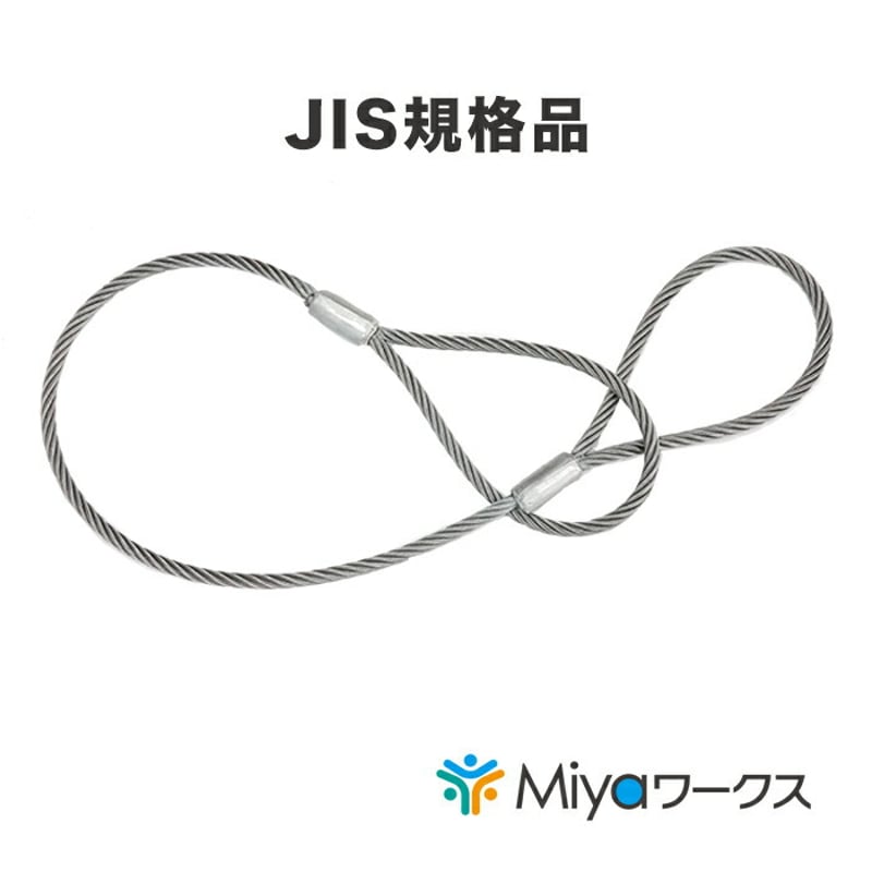 JIS品、玉掛ワイヤーロープ、16本セット。新品未使用 JIS玉掛 ワイヤーロープ 20mmx5m【2本セット】ロック加工6x24 A種