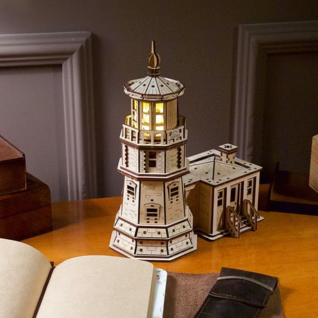 Ugears スプリットロックライトハウス 70258 Split Rock Lighthouse ユーギアーズ  木製 ブロック DIY パズル 組立 おもちゃ 知育 ウッドパズル 3D 工作キット