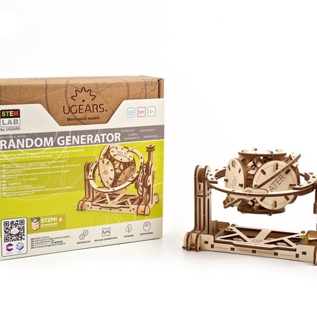 【公式】Ugears ユーギアーズ ランダムジェネレーター STEM LAB Random Generator 70146 組立て 学習 発見 面白い AR (拡張現実) STEM 教育 木製 ブロッ
