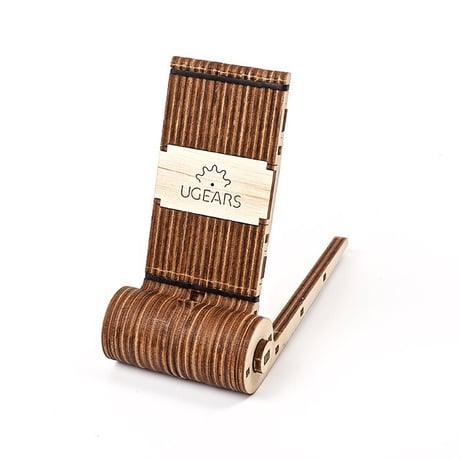 【公式】Ugears ユーギアーズ 折りたたみ式フォンホルダー 70145 Foldable Phone Holder 木のおもちゃ 3D立体 パズル 知育 ウッドパズル 工作キット 木製 模型 キッ