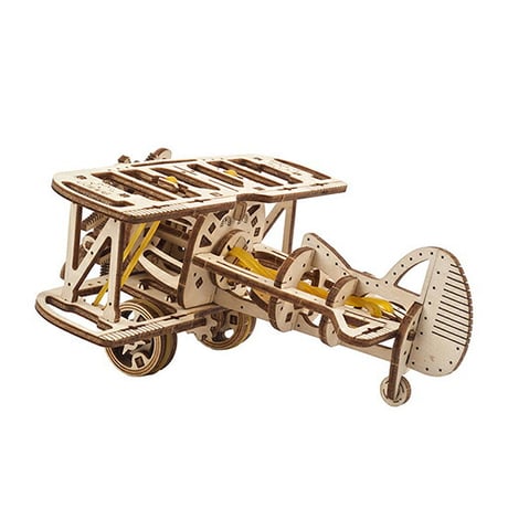 Ugears ユーギアーズ ミニ複葉機 70159 Mini-Biplane  木製 ブロック DIY パズル 組立 想像力 創造力 おもちゃ 知育 ウッドパズル 3D 工作キット 木製 模型 キット