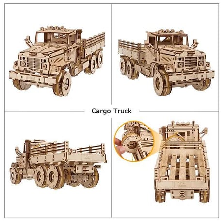 Ugears ユーギアーズ カーゴトラック 70253 Cargo Truck  木製 ブロック DIY パズル 組立 想像力 創造力 おもちゃ 知育 ウッドパズル 3D 工作キット 木製 模型 キッ