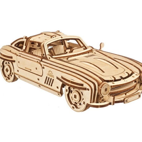 【公式】Ugears ユーギアーズ ウイングドアスポーツクーペ 70205 Winged Sports Coupe 木製 ブロック DIY 組立 想像力 創造力 おもちゃ 知育 ウッドパズル ウッド