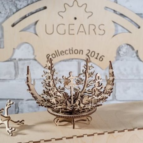 【公式】Ugears ユーギアーズ メカニカルフラワー 70019 Mechanical Flower  木のおもちゃ 3D立体 パズル 知育 ウッドパズル 工作キット 木製 模型 キット 3Dパズル