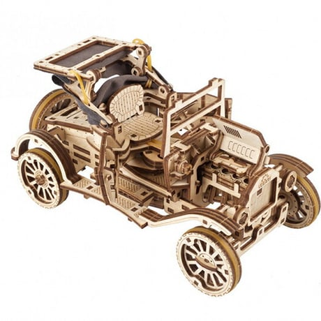 Ugears ユーギアーズ  レトロカーUGR-T Retrocar UGR-T 70175 木製 ブロック DIY パズル 組立 想像力 創造力 おもちゃ 知育 ウッドパズル 3D 工作キット 木製