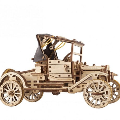 Ugears ユーギアーズ  レトロカーUGR-T Retrocar UGR-T 70175 木製 ブロック DIY パズル 組立 想像力 創造力 おもちゃ 知育 ウッドパズル 3D 工作キット 木製