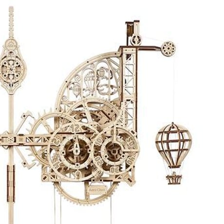 【公式】Ugears ユーギアーズ エアロクロック 70154 掛け時計 木製 ブロック DIY パズル 組立 想像力 創造力 おもちゃ 知育 ウッドパズル 3D 工作キット 立体 模型 キット 3D