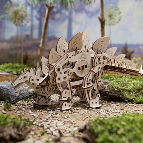 Ugears ユーギアーズ ステゴサウルス 70222 Stegosaurus 恐竜 木製 ブロック DIY パズル 組立 想像力 創造力 おもちゃ 知育 ウッドパズル 3D 工作キット 木製 模型