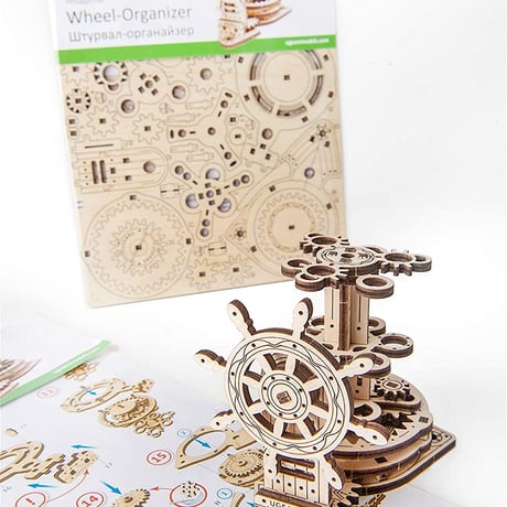 【公式】Ugears ユーギアーズ ホイールオーガナイザー 70074 Wheel-Organizer 木製 ブロック DIY パズル 組立 想像力 創造力 おもちゃ 知育 ウッドパズル 3D 工作キ