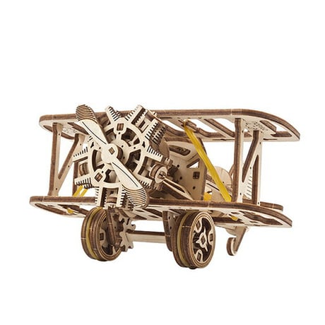 Ugears ユーギアーズ ミニ複葉機 70159 Mini-Biplane  木製 ブロック DIY パズル 組立 想像力 創造力 おもちゃ 知育 ウッドパズル 3D 工作キット 木製 模型 キット