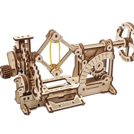 【公式】Ugears ユーギアーズ タコメーター STEM LAB 70153 木製 ブロック DIY パズル 組立 想像力 創造力 おもちゃ 知育 ウッドパズル 3D 工作キット 木製 模型 キット