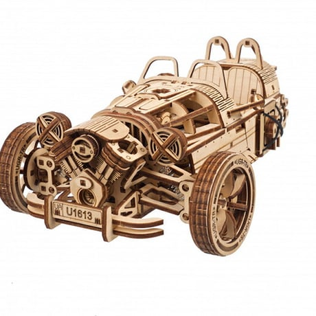 Ugears ユーギアーズ トライク UGR-S 70216 Three-wheeler UGR-S 木製 ブロック DIY パズル 組立 想像力 創造力 おもちゃ 知育 ウッドパズル 3D 工作キッ