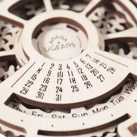 【公式】Ugears ユーギアーズ デートナビゲーター 70036 Date navigator カレンダー 知育 ウッドパズル 3D 工作キット 木製 模型 キット 3Dパズル 冬休み 小学生 宿題