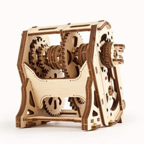 【公式】Ugears ユーギアーズ ギアボックス 70131 STEM LAB Gearbox 組立て 学習 発見 面白い AR（拡張現実）STEM 教育 木製 ブロック パズル おもちゃ 知育 ウッ