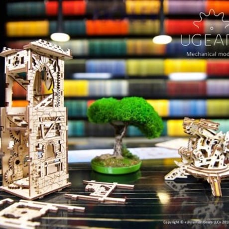 【公式】Ugears ユーギアーズ アークバリスタと攻城塔 70048  Archballista Tower 木のおもちゃ 3D立体 パズル 知育 ウッドパズル  工作キット 木製 模型 キット 3