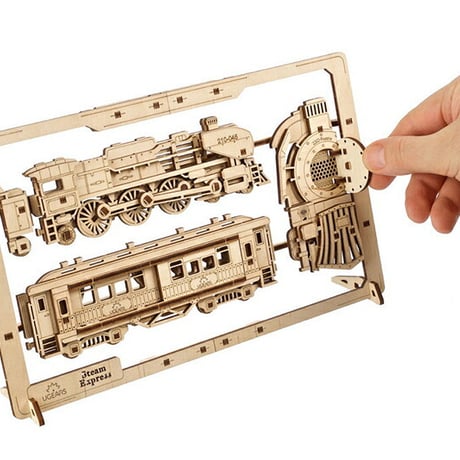 【公式】Ugears ユーギアーズ スチームエクスプレス2.5Dパズル 70207 Steam Express 2.5D Puzzle 木製 ブロック DIY パズル 組立 想像力 創造力 おもちゃ