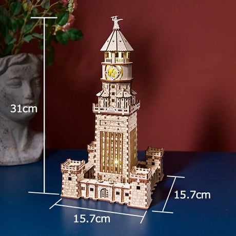 Ugears アレクサンドリアの大灯台 70254 Lighthouse of Alexandria ユーギアーズ  木製 ブロック DIY パズル 組立 おもちゃ 知育 ウッドパズル 3D 工作キッ