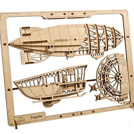 【公式】Ugears ユーギアーズ ツェッペリン2.5Dパズル 70208 Zeppelin 2.5D Puzzle 木製 ブロック DIY パズル 組立 想像力 創造力 おもちゃ 知育 ウッドパズル