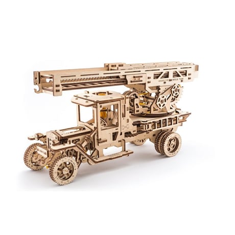【公式】Ugears ユーギアーズ ファイヤートラック 70022 Fire Ladder 木のおもちゃ 3D立体 パズル 知育 ウッドパズル 工作キット 木製 模型 キット 3Dパズル 冬休み 小学