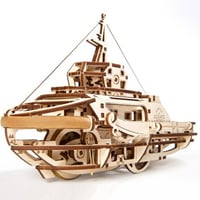 【公式】Ugears ユーギアーズ タグボート 70078 Tugboat 木製 ブロック DIY パズル 組立 想像力 創造力 おもちゃ　知育 ウッドパズル 3D 工作キット 木製 模型 キット 3