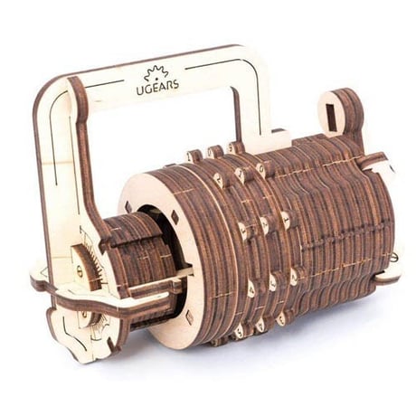 【公式】Ugears ユーギアーズ ダイヤルロック 70020 Combination Lock  3D木製パズル 知育 ウッドパズル 工作キット 木製 模型 キット 3Dパズル 冬休み 小学生 宿題