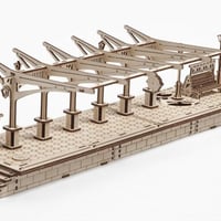 【公式】Ugears ユーギアーズ プラットフォーム 70013 Railway Platform 駅  木のおもちゃ 3D立体 パズル 知育 ウッドパズル 工作キット 木製 模型 キット 3Dパズル