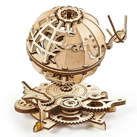 【公式】Ugears ユーギアーズ メカニカルアース 70128 Globus 木製 ブロック パズル おもちゃ 知育 ウッドパズル 3D 工作キット 木製 模型 キット 3Dパズル 夏休み 小学生