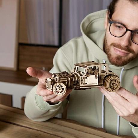 【公式】Ugears ユーギアーズ ホットロッド フューリアスマウス 70192 Hot Rod Furious Mouse 木製 ブロック DIY パズル 組立 想像力 創造力 おもちゃ 知育 ウッ