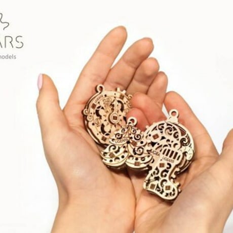 【公式】Ugears ユーギアーズ U-Fidget U-フィジェット ハッピーニューギア(Happy New Gear) 4種セット 70043 木のおもちゃ 3D立体 パズル 知育 ウッドパズル