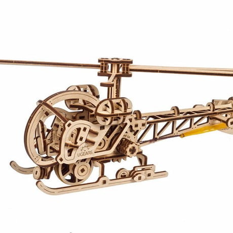 Ugears ユーギアーズ ミニヘリコプター 70225 Mini Helicopter 木製 ブロック DIY パズル 組立 想像力 創造力 おもちゃ 知育 ウッドパズル 3D 工作キット 木製 模