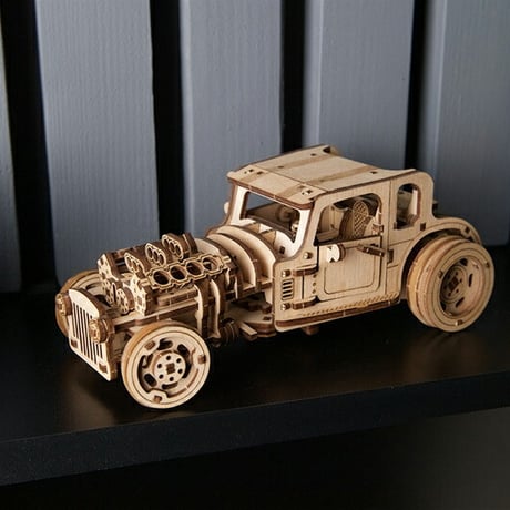 【公式】Ugears ユーギアーズ ホットロッド フューリアスマウス 70192 Hot Rod Furious Mouse 木製 ブロック DIY パズル 組立 想像力 創造力 おもちゃ 知育 ウッ
