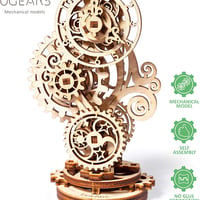 【公式】Ugears ユーギアーズ スチームパンククロック 70093 Steampunk Clock 木製 ブロック DIY パズル 組立 想像力 創造力 おもちゃ 知育 ウッドパズル 3D 工作キ