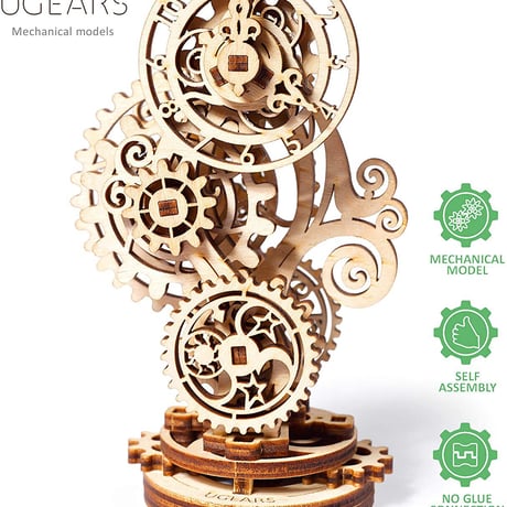 【公式】Ugears ユーギアーズ スチームパンククロック 70093 Steampunk Clock 木製 ブロック DIY パズル 組立 想像力 創造力 おもちゃ 知育 ウッドパズル 3D 工作キ