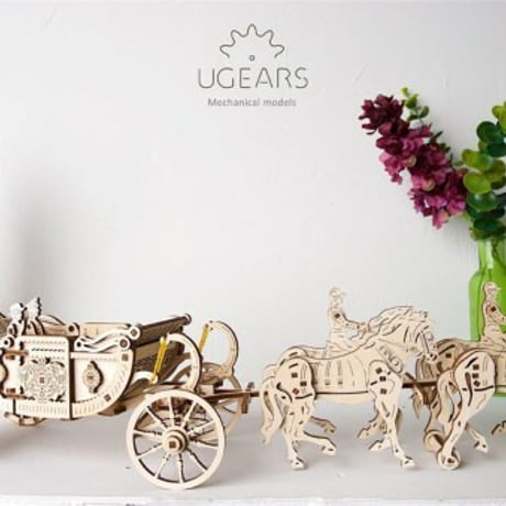 【公式】Ugears ユーギアーズ ロイヤルキャリッジ 70050 Royal carriage  木製 ブロック おもちゃ 知育 ウッドパズル 3D 工作キット 木製 模型 キット 3Dパズル 冬休