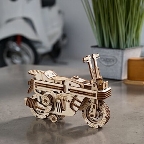 【公式】Ugears ユーギアーズ  モトコンパクト折りたたみスクーター 70168 MOTO COMPACT Folding Scooter 木製 ブロック DIY パズル 組立 想像力 創造力 お