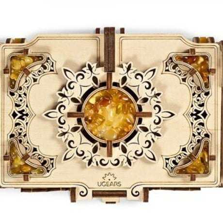 【公式】Ugears ユーギアーズ アンバーボックス 70090 Ambor Box 3D木製パズル 木製モデルキット 大人とティーン向け 琥珀色のボックス付き 理想的な誕生日やクリスマスギフト 知育
